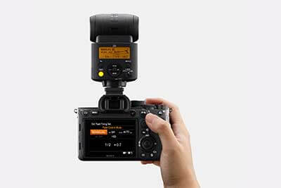 Image of camera menu when paird with HVL-F46RMA